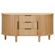 Vevey Wooden Sideboard With 2 Doors 3 Drawers In Natural Oak