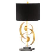 Arras Black Linen Shade Table Lamp With Gold Leaf Metal Base