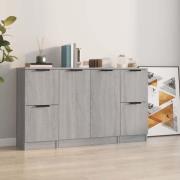 Krefeld Wooden Sideboard With 6 Doors In Grey Sonoma Oak