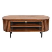 Salvo Mango Wood TV Stand With 2 Shelves In Walnut