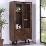 Narva Mindi Wood Display Cabinet With 4 Doors In Walnut