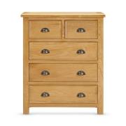 Lecco Wooden Chest Of 5 Drawers In Oak