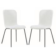 Ontario Ivory Fabric Dining Chairs With Black Frame In Pair