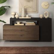 Felton Wooden Sideboard 1 Doors 3 Drawers In Lava Mercury Oak