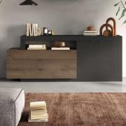 Felton Wooden Sideboard 2 Doors 3 Drawers In Lava Mercury Oak