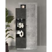 Felton Wooden Display Cabinet 2 Doors In Concrete Lead Grey