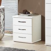 Milden Wooden Bedside Cabinet In White With 3 Drawers