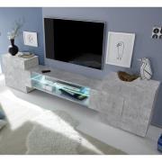 Nevaeh Wooden TV Stand With 2 Doors In Concrete Effect And LED Lights