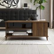 Ferris Wooden Coffee Table With Shelf In Walnut