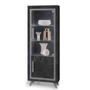 Sarver High Gloss Display Cabinet Left Hand 1 Door In Black LED