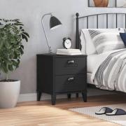 Hove Wooden Bedside Cabinet With 2 Drawers In Black