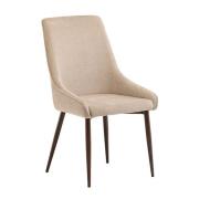 Jasper Fabric Dining Chair In Ivory With Wenge Legs