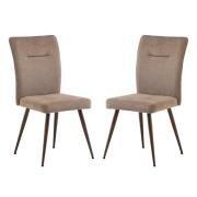 Mason Mocha Fabric Dining Chairs With Wenge Legs In Pair