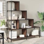 Chester Wooden Bookcase With 6 Shelves In Brown Oak