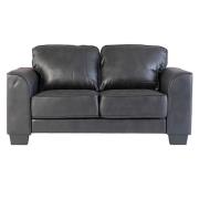 Salford Fabric 2 Seater Sofa In Distressed Black