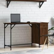 Crewe Wooden Laptop Desk With 1 Door In Brown Oak