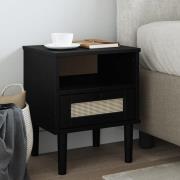 Fenland Wooden Bedside Cabinet With 1 Door In Black