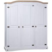 Croydon Wooden Wardrobe With 3 Doors In White And Brown