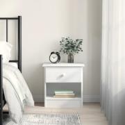 Akron Wooden Bedside Cabinet With 1 Drawer In White