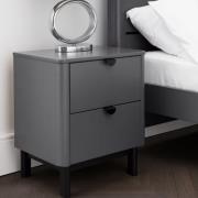 Cadhla Wooden Bedside Cabinet With 2 Drawers In Storm Grey