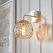 Dimple Champagne Glass Shade Wall Light In Brass