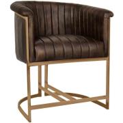 Bonita Leather Dining Chair With Metal Frame In Brown