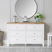 Elkin Wooden Chest Of 6 Drawers In White And Oak