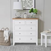 Elkin Wooden Chest Of 5 Drawers In White And Oak