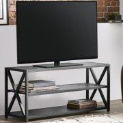 Lamar Wooden TV Stand With Metal Frame In Black