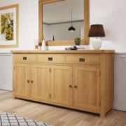 Concan Wooden Sideboard With 4 Doors 3 Drawers In Oak