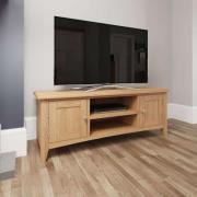 Gilford Wooden TV Stand With 2 Doors In Light Oak