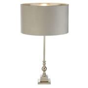 Whitby Light Grey Velvet Shade Table Lamp In Chrome