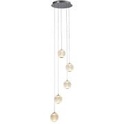 Allure Clear Acrylic Shade Multi Drop Pendant Light In Chrome