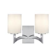 Gina 2 Light White Glass Shade Wall Light In Chrome