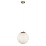 Atom Opal Glass Shade Ceiling Pendant Light In Satin Brass