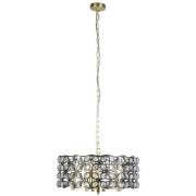 Iris 5 Light Crystal Frame Pendant Light In Black And Brass