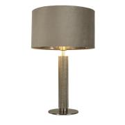 London Taupe Velvet Shade Table Lamp In Satin Silver