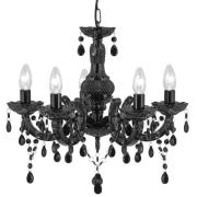 Marie 5 Light Acrylic Glass Pendant Light In Black