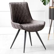 Arvada PU Leather Dining Chair With Metal Legs In Grey