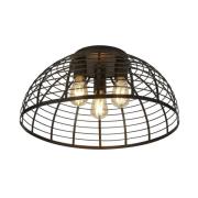 Vision 3 Light Cage Flush Light In Matt Black