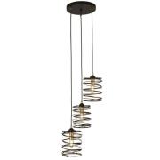 Spring 3 Light Multi Drop Pendant Light In Gold And Black