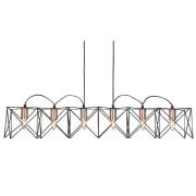 Anthea 6 Light Pendant Light In Black And Copper