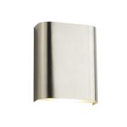 Match LED 2 Light Frosted Glass Wall Light In Satin Silver