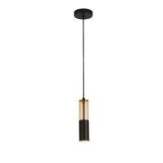 Merrygold Amber Acrylic Pendant Light In Black