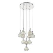 Battersea 10 Light Clear Glass Shade Pendant Light In Chrome