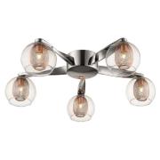 Cannonbury 5 Light Clear Glass Shade Flush Light In Copper