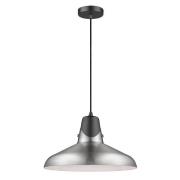 Hanwell Satin Nickel Shade Pendant Light In Matt Black