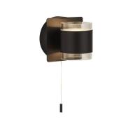 Tumbler 2 Light Clear Acrylic Wall Light In Matt Black