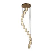 Cyclone 12 Light Champagne Glass Pendant Light In Bronze