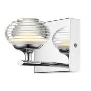 Lola LED Ridged Glass Wall Light In Chrome